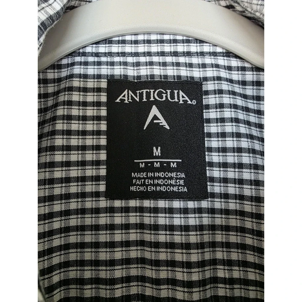 Baylor‎ Bears Shirt Mens Medium Black White NCAA College Football Antigua Plaid